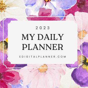 Pink Purple Floral Daily Planner Digital Notebook Cover