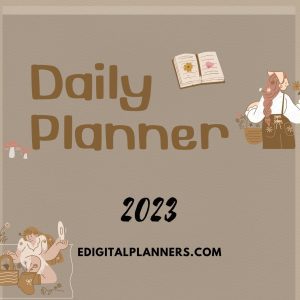 Brown Beige Cute Cottagecore Daily Planner