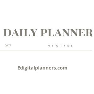 Beige Modern Daily Planner
